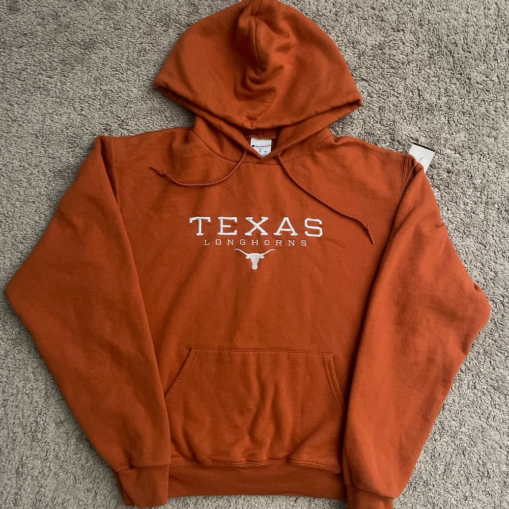 Texas Longhorns embroidered on Champion Hoodie size small brand new with no tags